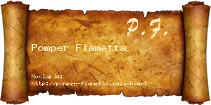 Pomper Fiametta névjegykártya